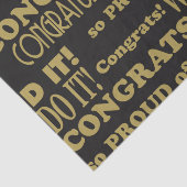 Afstuderen Gold en zwart gefeliciteerd Tissuepapier (Detail)