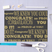 Afstuderen Gold en zwart gefeliciteerd Tissuepapier (Craft)