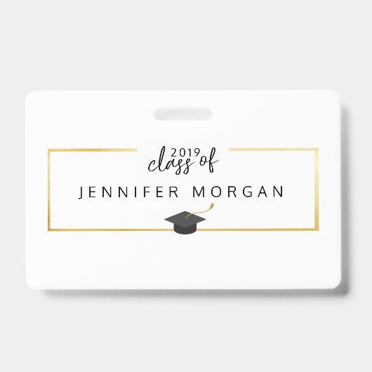 Afstuderen Gold Faux Folie Elegant Badge (Voorzijde)