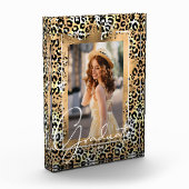 Afstuderen Gold Faux-Folie op luipaard afdrukken Fotoblokken (Links)