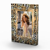 Afstuderen Gold Faux-Folie op luipaard afdrukken Fotoblokken (Rechts)