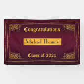 Afstuderen Gold Filigree Lijst over Bourgogne Spandoek (Horizontaal)