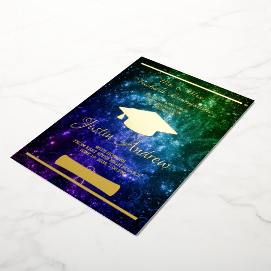 Afstuderen Gold Foil Galaxy koninklijke Kaart (Gedraaid)