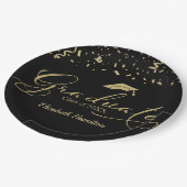 Afstuderen Gold Foil Graduation Party Zwart Papieren Bordje (Gekanteld)