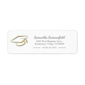 Afstuderen Gold Foil Pet Afstuderen Retouradres Etiket (Voorkant)