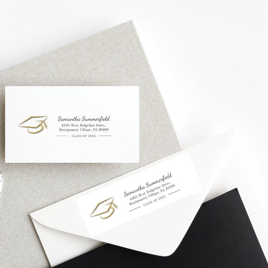 Afstuderen Gold Foil Pet Afstuderen Retouradres Etiket
