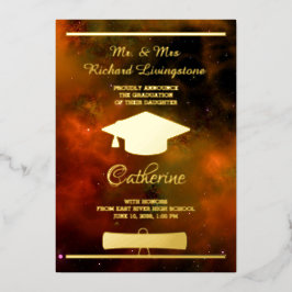 Afstuderen Gold Foil Red Galaxy koninklijke Kaart