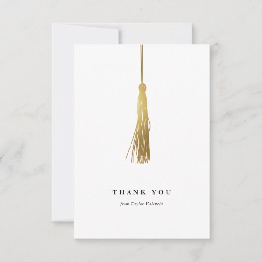 Afstuderen Gold Foil Tassel - Aangepast Bedankkaart (Voorkant)