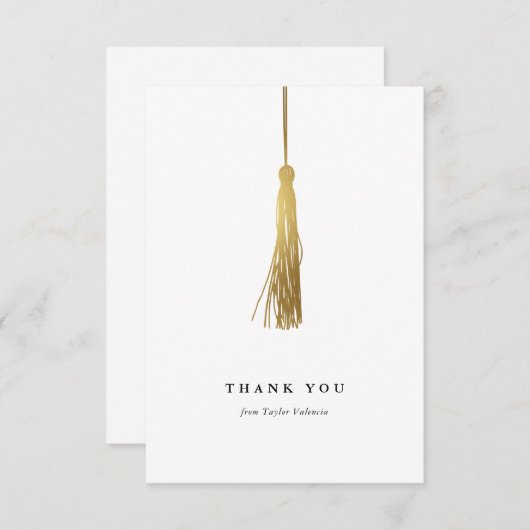 Afstuderen Gold Foil Tassel - Aangepast Bedankkaart (Voorkant / Achterkant)