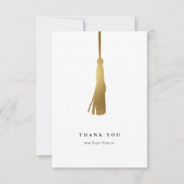 Afstuderen Gold Foil Tassel - Aangepast Bedankkaart