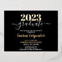 Afstuderen Gold foil-uitnodiging