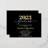 Afstuderen Gold foil-uitnodiging Folie Uitnodiging Briefkaart (Voorkant / Achterkant)