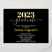 Afstuderen Gold foil-uitnodiging Folie Uitnodiging Briefkaart (Voorkant)