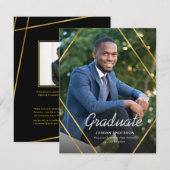 Afstuderen Gold Geometric Lijst Foto aankondiging (Voorkant / Achterkant)
