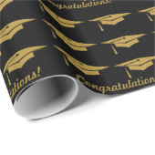 Afstuderen Gold Gift Wrap Cadeaupapier (Rol Hoek)
