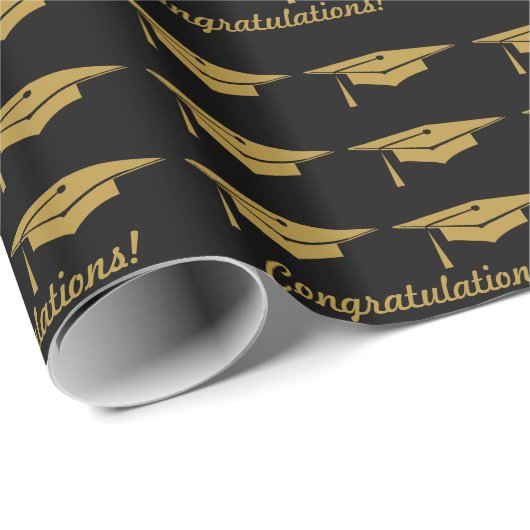 Afstuderen Gold Gift Wrap Cadeaupapier (Rol Hoek)