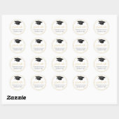 Afstuderen Gold Glitter Confetti Retouradres Ronde Sticker (Vel)