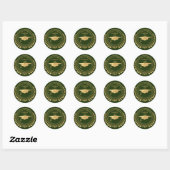 Afstuderen Gold Green Elegant Class of Classic Ronde Sticker (Vel)