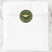 Afstuderen Gold Green Elegant Class of Classic Ronde Sticker (Tas)