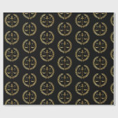 Afstuderen Gold Justice Scale Sword Laurel Wreate Cadeaupapier (Vlak)