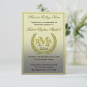 Afstuderen Gold Laurel Leaf Kaart (Staand voorkant)