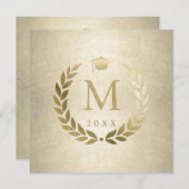 Afstuderen Gold Laurel Wreath Afstudeerder Pet Mon Kaart (Voorkant / Achterkant)