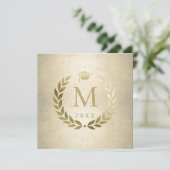 Afstuderen Gold Laurel Wreath Afstudeerder Pet Mon Kaart (Staand voorkant)