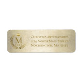 Afstuderen Gold Laurel WreatReturn Address Etiket (Voorkant)