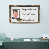 Afstuderen Gold Leaf Stone Mortar Board Spandoek (Beurs)