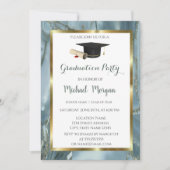 Afstuderen Gold Lijst Pet Marble Graduation Party Kaart (Voorkant)