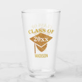 Afstuderen Gold Mortarboard Tassel Fun Reunion Glas (Achterkant)
