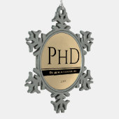 Afstuderen Gold Name Jaar PhD Tin Sneeuwvlok Ornament (Links)