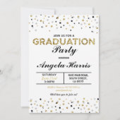 Afstuderen Gold Nodig Party Polka Dot Stars uit Kaart (Voorkant)