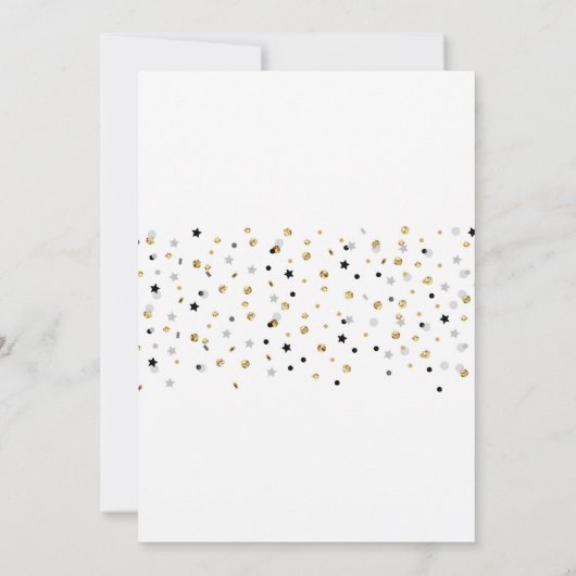 Afstuderen Gold Nodig Party Polka Dot Stars uit Kaart (Achterkant)