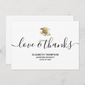 Afstuderen Gold Pet Love & Bedankt Modern Script (Voorkant / Achterkant)