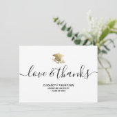 Afstuderen Gold Pet Love & Bedankt Modern Script (Staand voorkant)