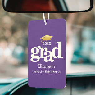 Afstuderen Gold Pet Modern Bold Typografie Paars Luchtverfrisser
