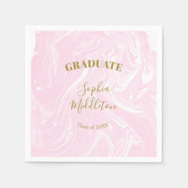 Afstuderen Gold Pink Modern Personal Servet