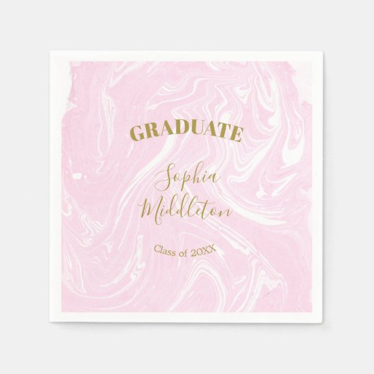 Afstuderen Gold Pink Modern Personal Servet (Voorkant)