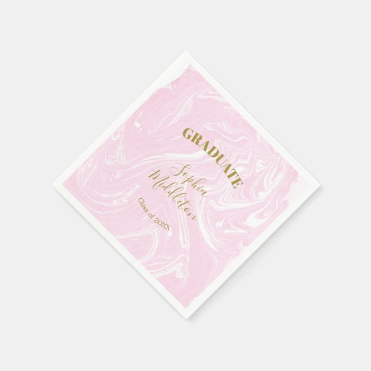 Afstuderen Gold Pink Modern Personal Servet (Hoek)