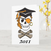 Afstuderen Gold Pirate Skull Kaart (Gele Bloem)