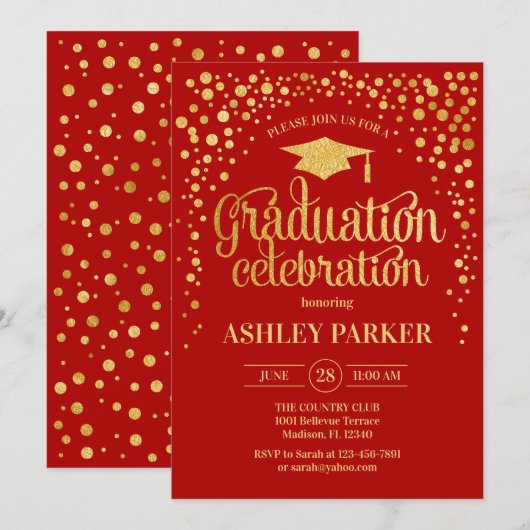 Afstuderen - Gold Red Kaart (Voorkant / Achterkant)