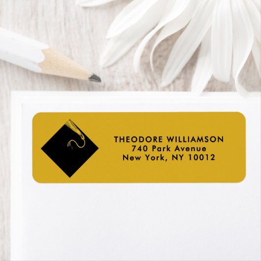 Afstuderen Gold Return-adreslabels Etiket (Insitu)
