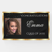 Afstuderen Gold Satin - Persoonlijke foto Spandoek (Horizontaal)