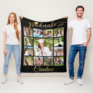 Afstuderen Gold Script 13 Foto Collage Uw Kleur Fleece Deken