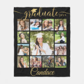 Afstuderen Gold Script 13 Foto Collage Uw Kleur Fleece Deken (Voorkant)