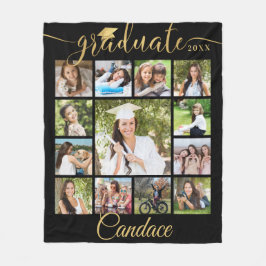 Afstuderen Gold Script 13 Foto Collage Uw Kleur Fleece Deken
