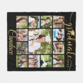 Afstuderen Gold Script 13 Foto Collage Uw Kleur Fleece Deken (Voorkant (Horizontaal))