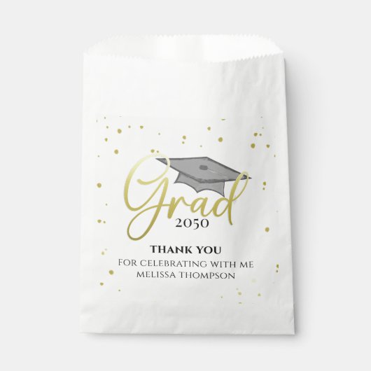 Afstuderen Gold Script Custom Party Bedankzakje (Voorkant)