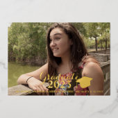 Afstuderen Gold Script - Folie - Foto Uitnodiging (Voorkant)